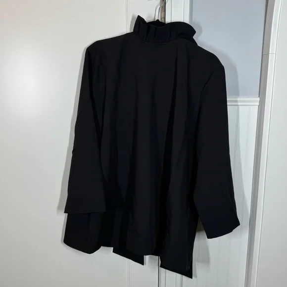 Tuckernuck Pomander Place Black Faye Blouse High Neck Ruffle Back Bow Size XXXL - Picture 2 of 8
